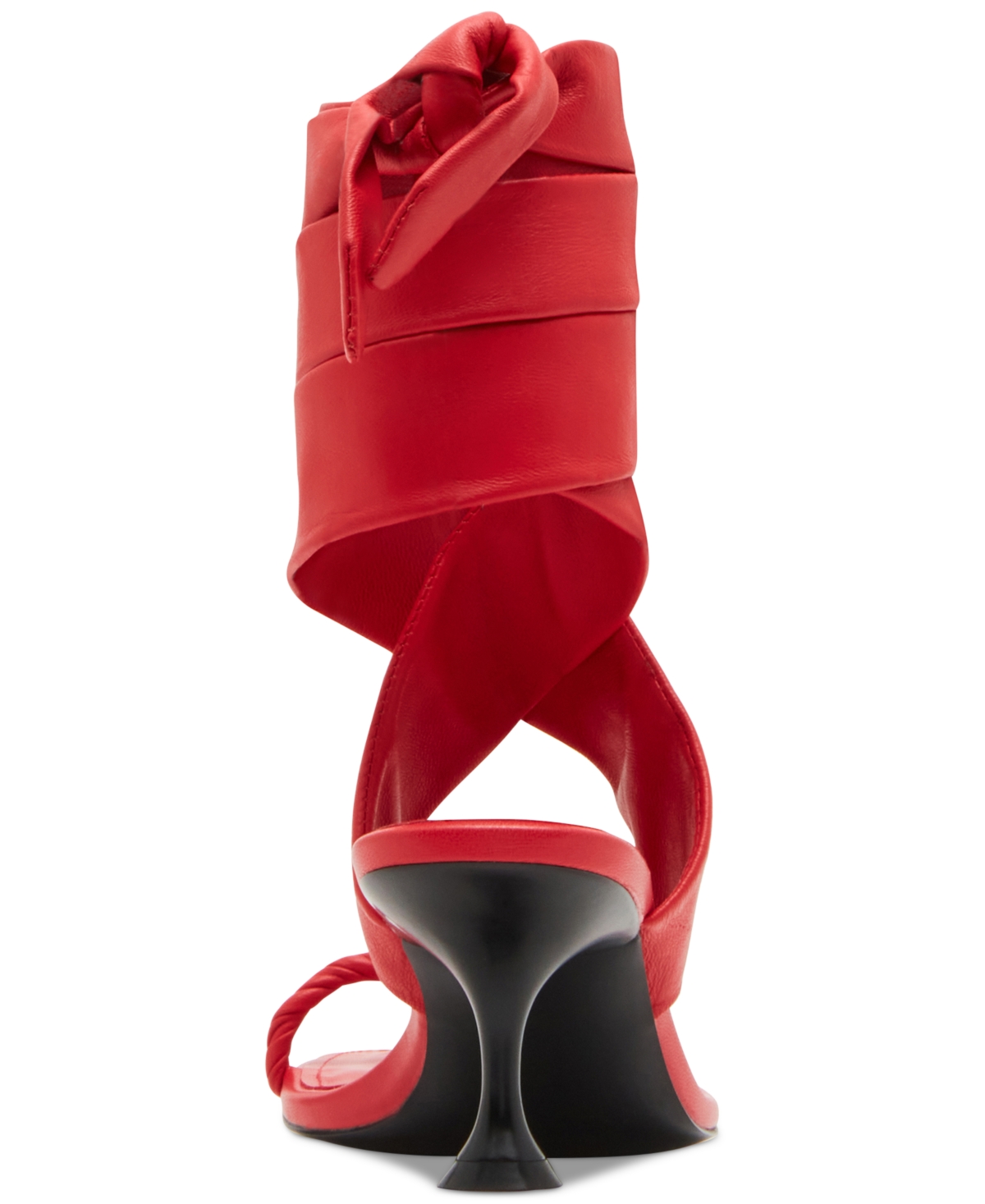 Steve Madden Symone Ankle Wrap Sandal In Red Leather