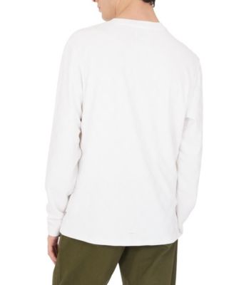 Men's Long Sleeve Tonal Peony Jacquard Crew Shirt