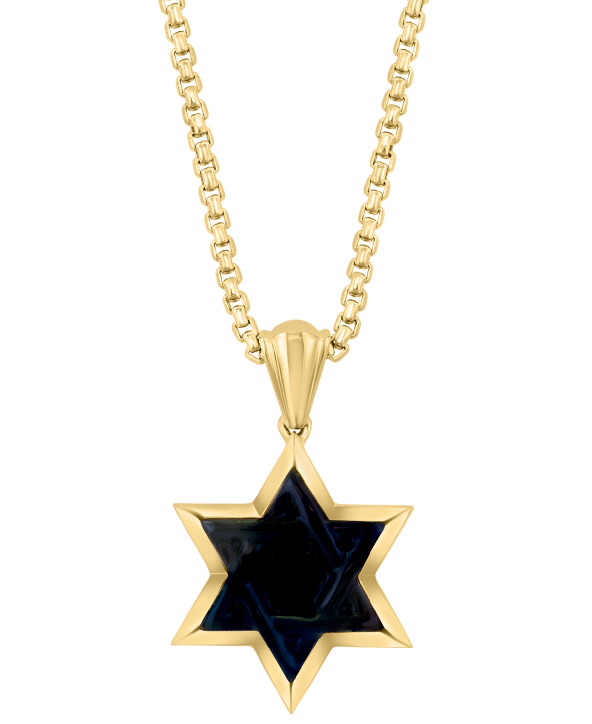 Effy Men's Onyx Star of David 22" Pendant Necklace in 10k Gold - Gold