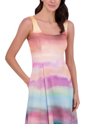 Vince Camuto Women's Scoop-Neck Fit & Flare Scuba Midi Dress - Macy's