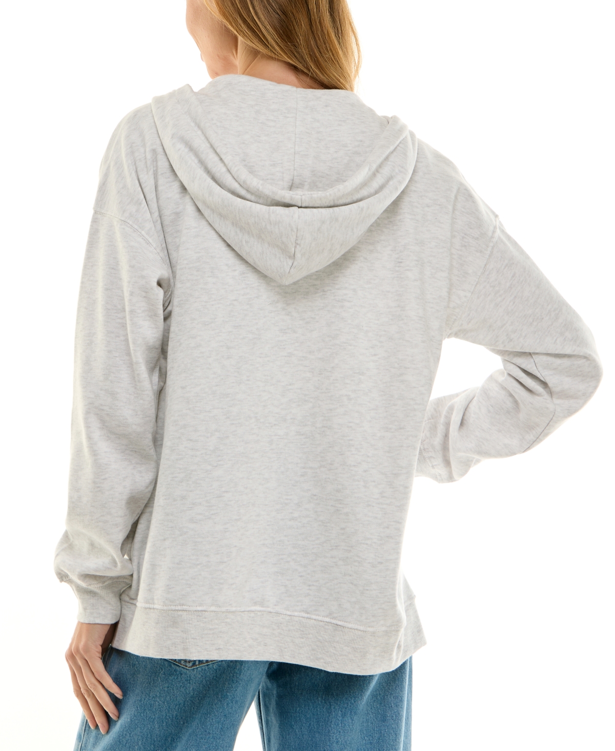 Ultra Flirt Juniors' Full-Zip Applique Boyfriend Hoodie
