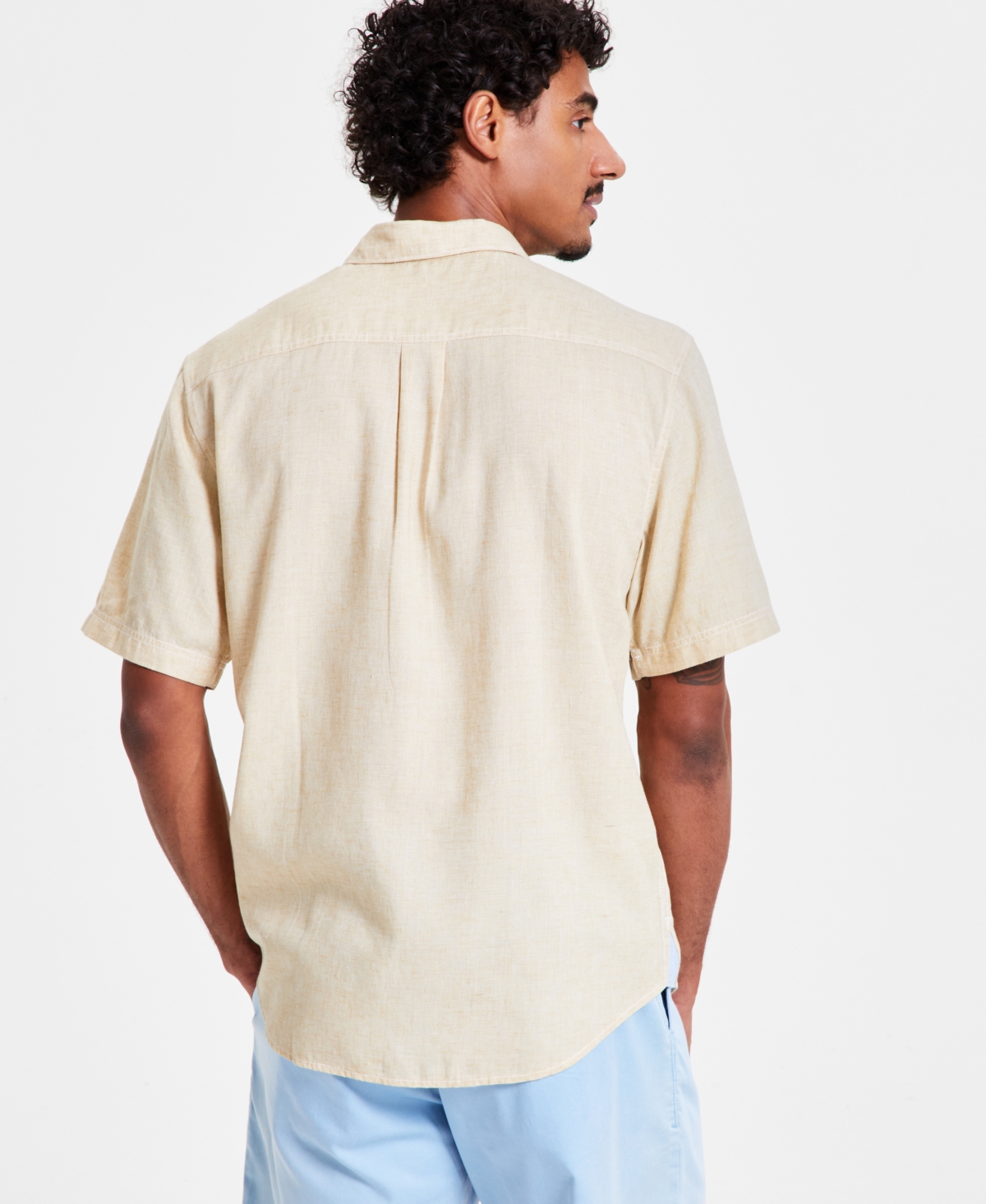 Tommy Bahama Men's Sand Desert Linen Blend Short-sleeve Button-down Shirt In Neutral