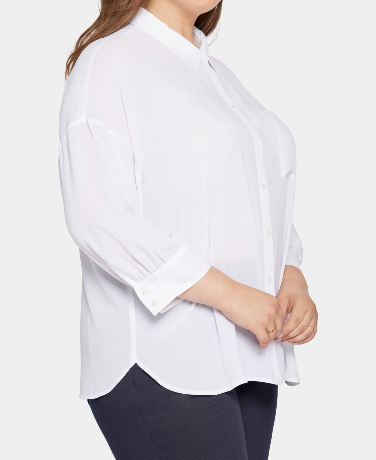 Nydj Zoey Blouse In Optic White