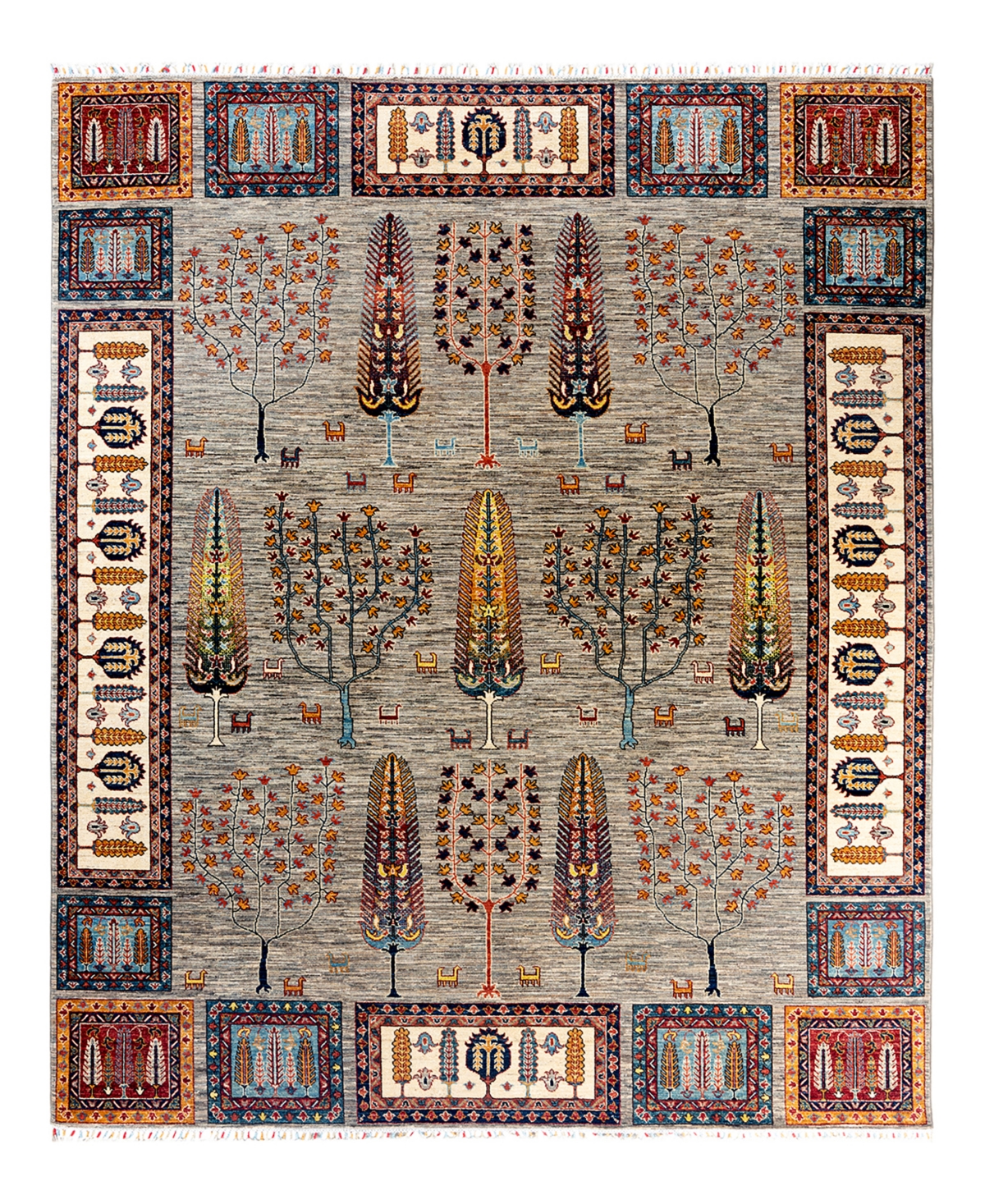 Adorn Hand Woven Rugs Tribal M1999 8'2"x9'10" Area Rug - Fawn