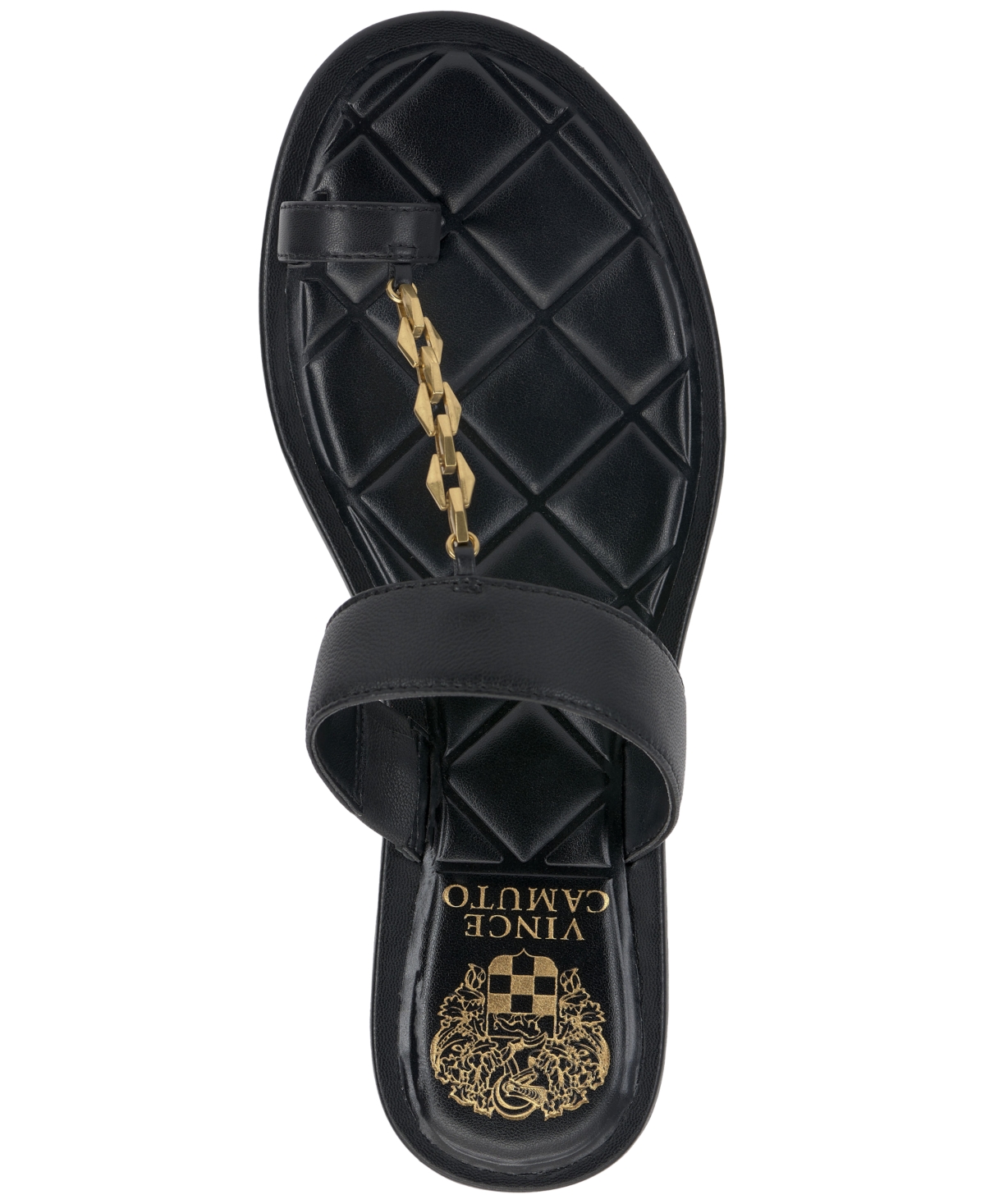 Vince Camuto Lexie Toe Loop Sandal In Black Leather