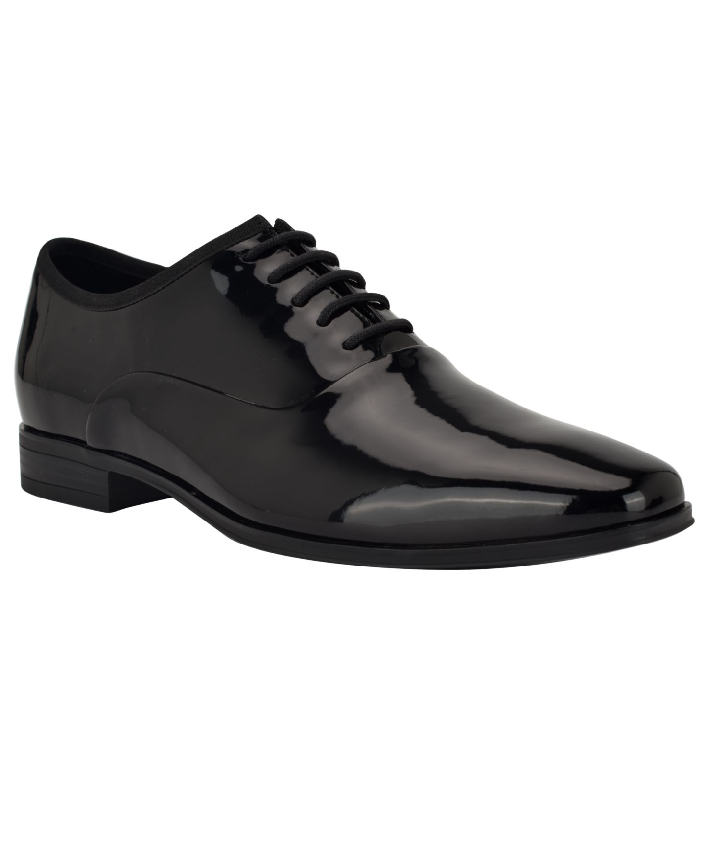Мужские туфли Calvin Klein Cardiff Round Toe Dress Loafer, цвет: Чёрный лаковый — фото 1