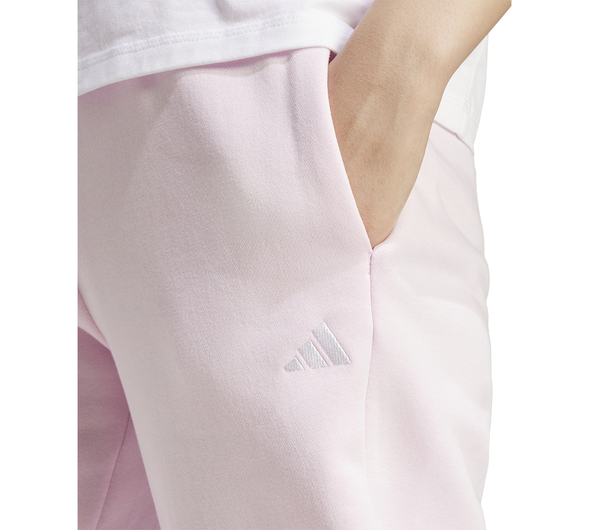Adidas Originals Women's Essentials Feel Cozy Mid-rise Open-hem Pants In Pink