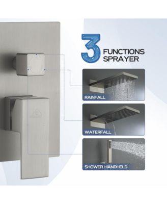 Waterfall Shower System with Valve Kit and Handheld Spray