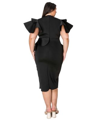Plus Size Kira Neoprene Peplum Dress