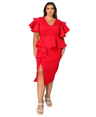 Plus Size Kira Neoprene Peplum Dress