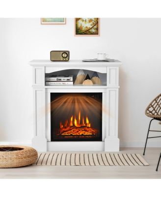 18 Inch 1400W Electric TV Stand Fireplace with Shelf