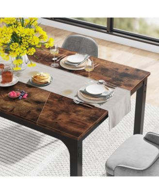 78.7"x39.4" Dining Table, Industrial Kitchen Table for 8-10 Person, Rectangular Dinner Table for Dining Room Kitchen Living Room, with Heavy Duty Metal Legs