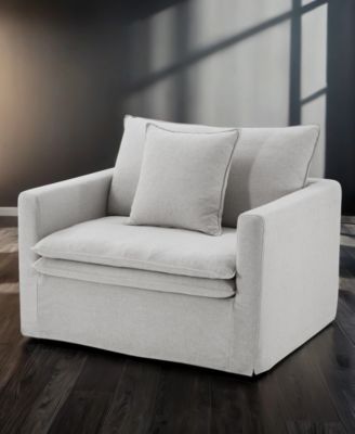 47" Linen Maddy Narrow Track Arm Chair