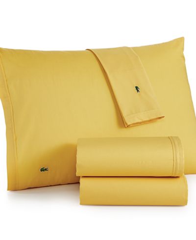 CLOSEOUT! Lacoste Solid Cotton Percale Twin XL Sheet Set - Sheets - Bed ...