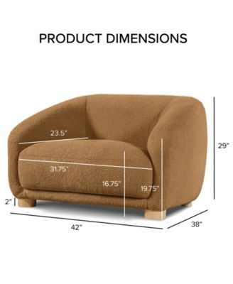 42" Waxley Chemille Sloped Arm Chair