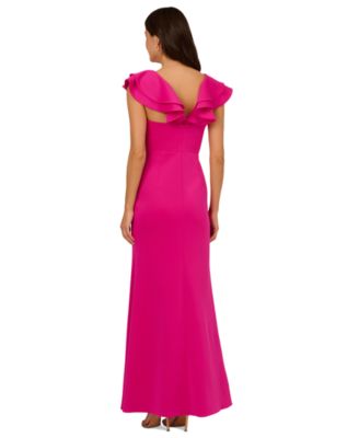 【海外限定】AdriannaPapell ドレス☆Scuba Mermaid Gown, Fuchs Adrianna Papell Scuba Mermaid Gown, Fuchsia