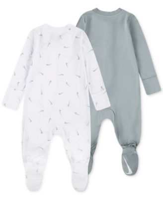 Baby Essentials Viscose Long-Sleeve Footed Coveralls, 2 Pack
