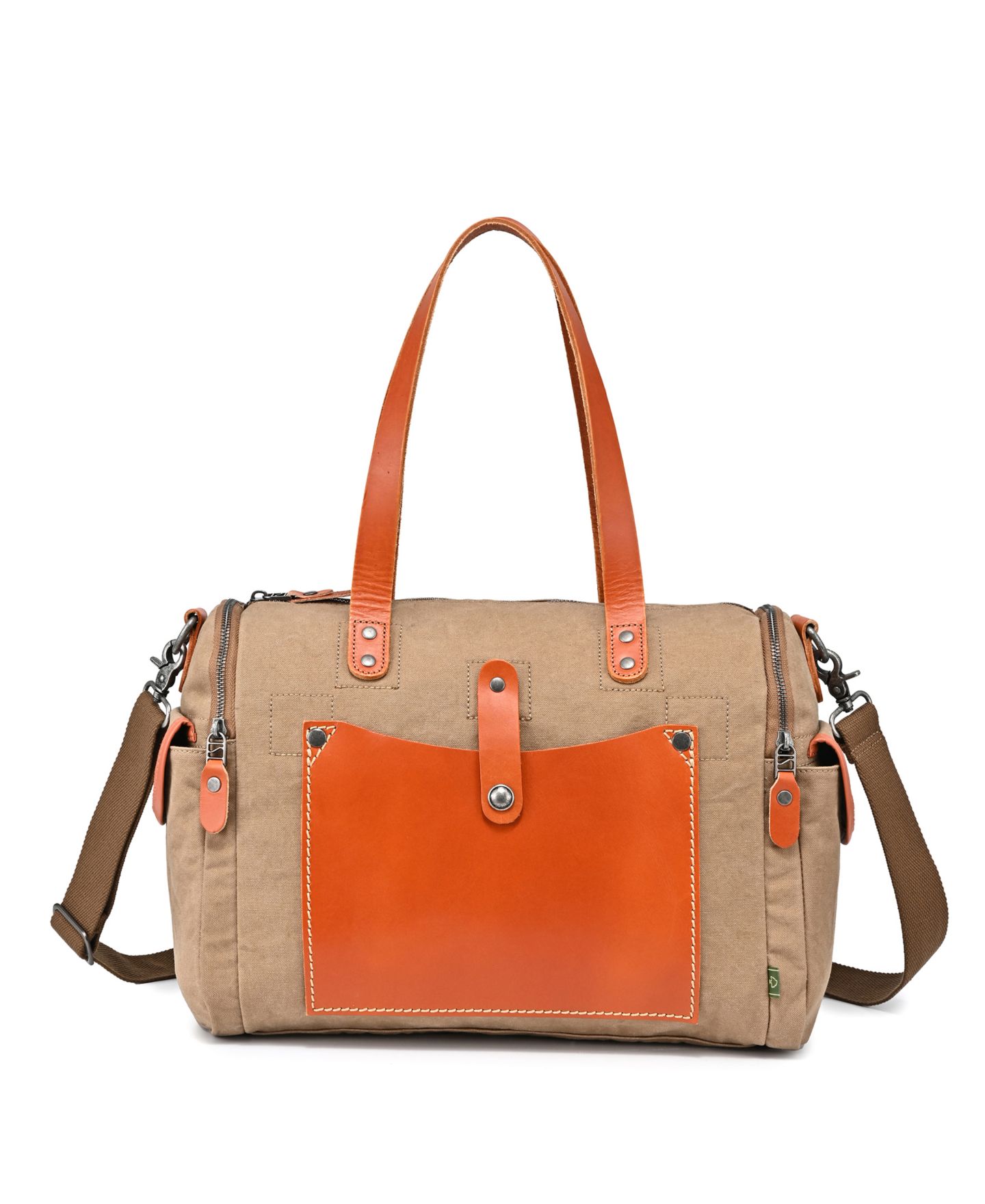 Женская сумка TSD BRAND Super Horse Large Canvas Satchel, цвет: Коричневый — фото 8