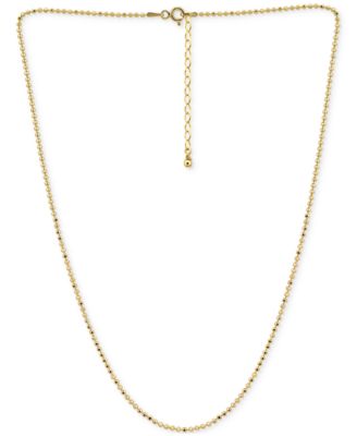 Faceted Bead Link Chain Necklace, 16" + 2" extender, Exclusively at Macy's