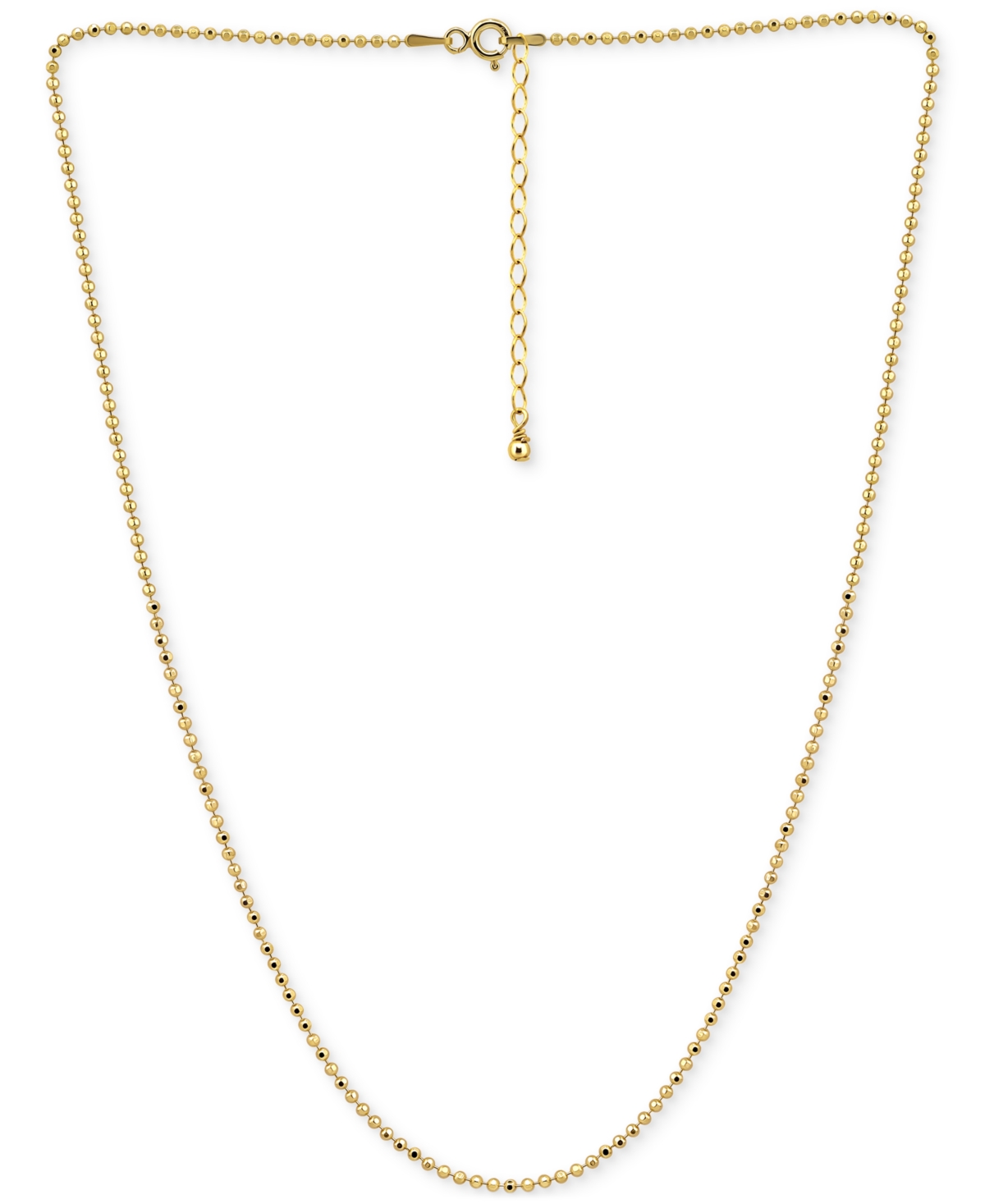 Giani Bernini Faceted Bead Link Chain Necklace, 16" + 2" Extender, Exclusively At Macy's In Gold Over Silver