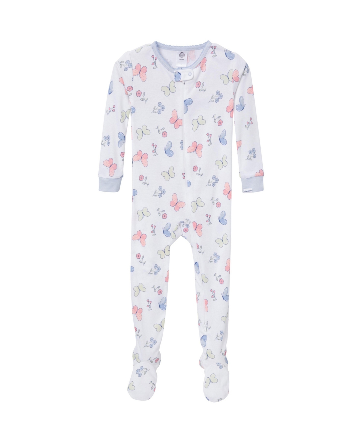 Gerber Baby Girls Snug Fit Footed Pajamas, 2-Pack,- Butterflies