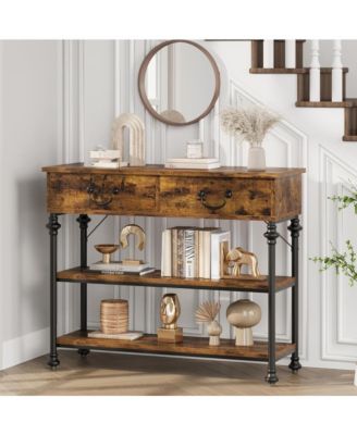 Console Tables for Entryway, Small Entryway Table with 2 Drawers