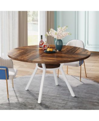 Tribesigns 47 Inch Round Dining Table, Modern Kitchen Table for 4, Small Dinner Table for Dining ...