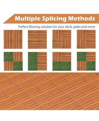 36 PCS Interlocking Deck Tiles Anti-slip Floor Tiles for Poolside All Weather