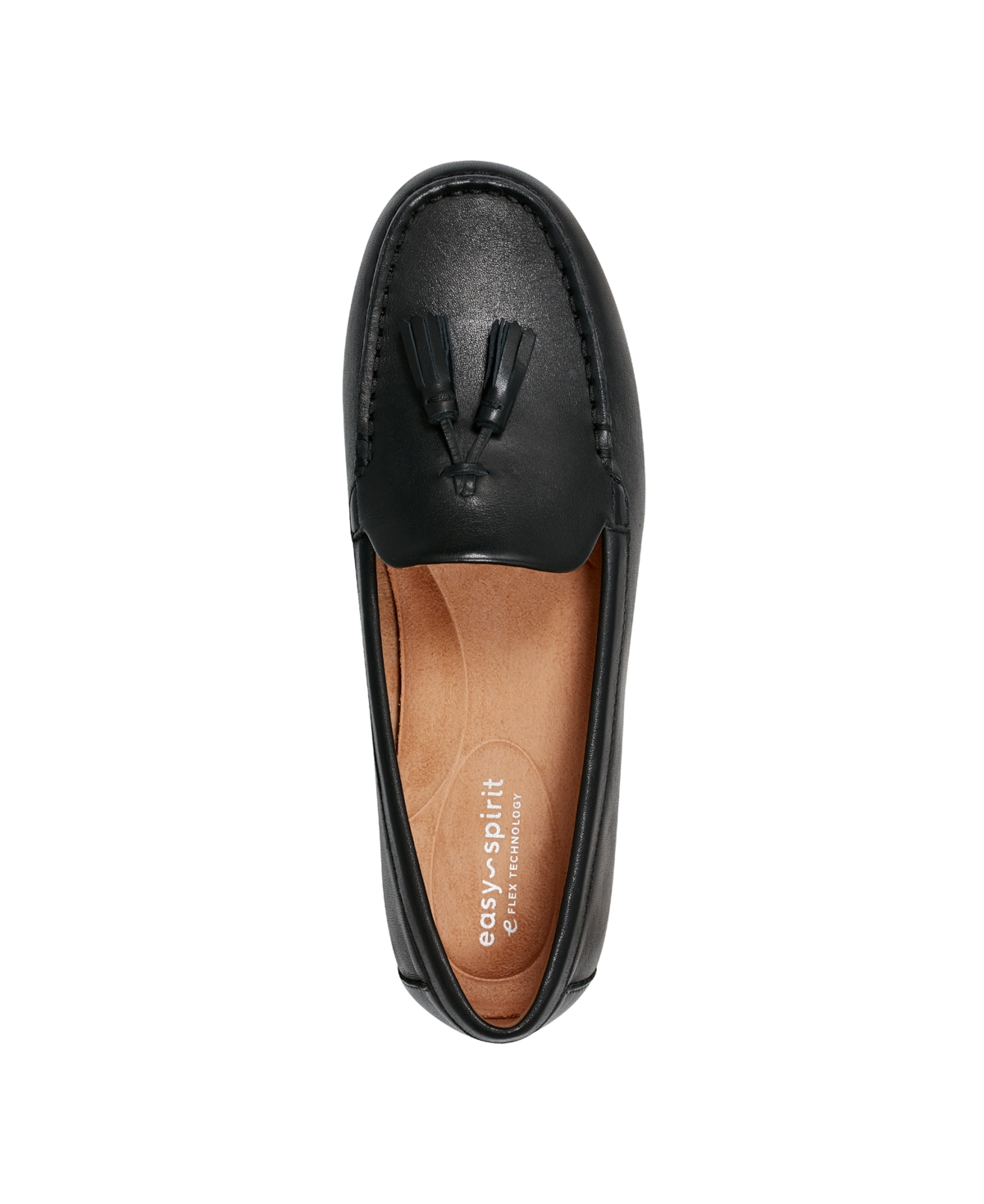 Shop Easy Spirit Women's Joandra Tassel Eflex Slip-on Loafers In Black Leather