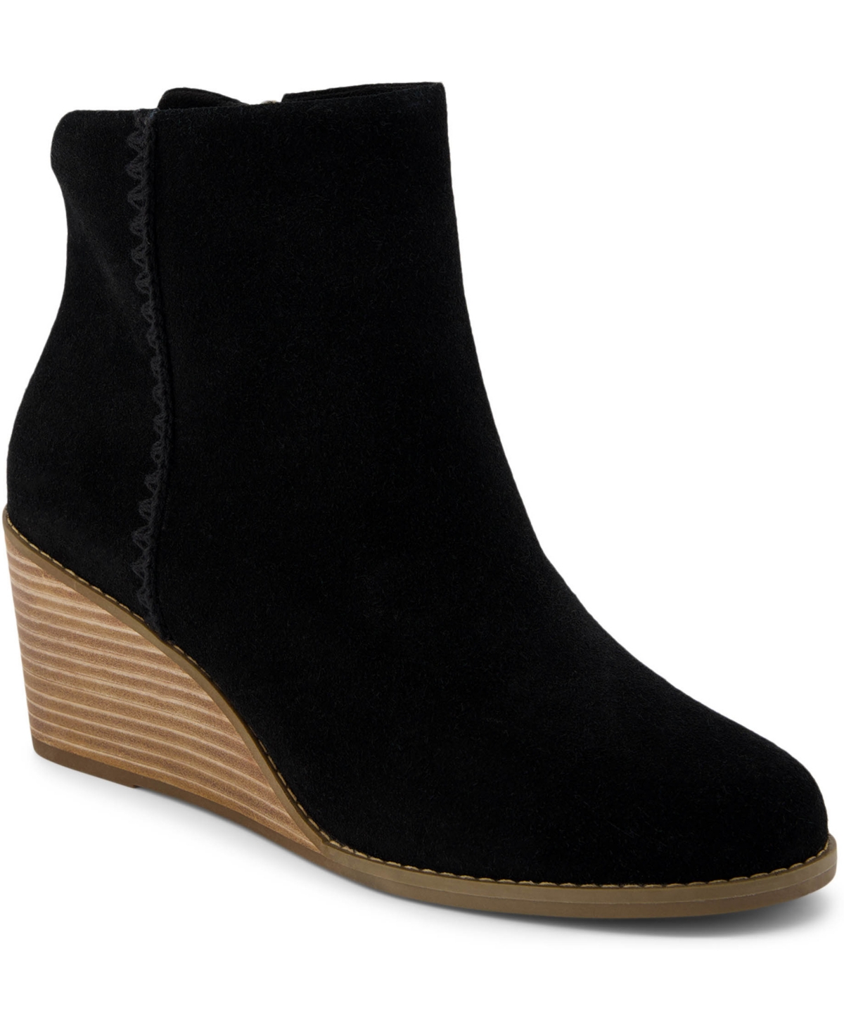 Toms Women's Joanna Wedge Heel Boots In Black Suede