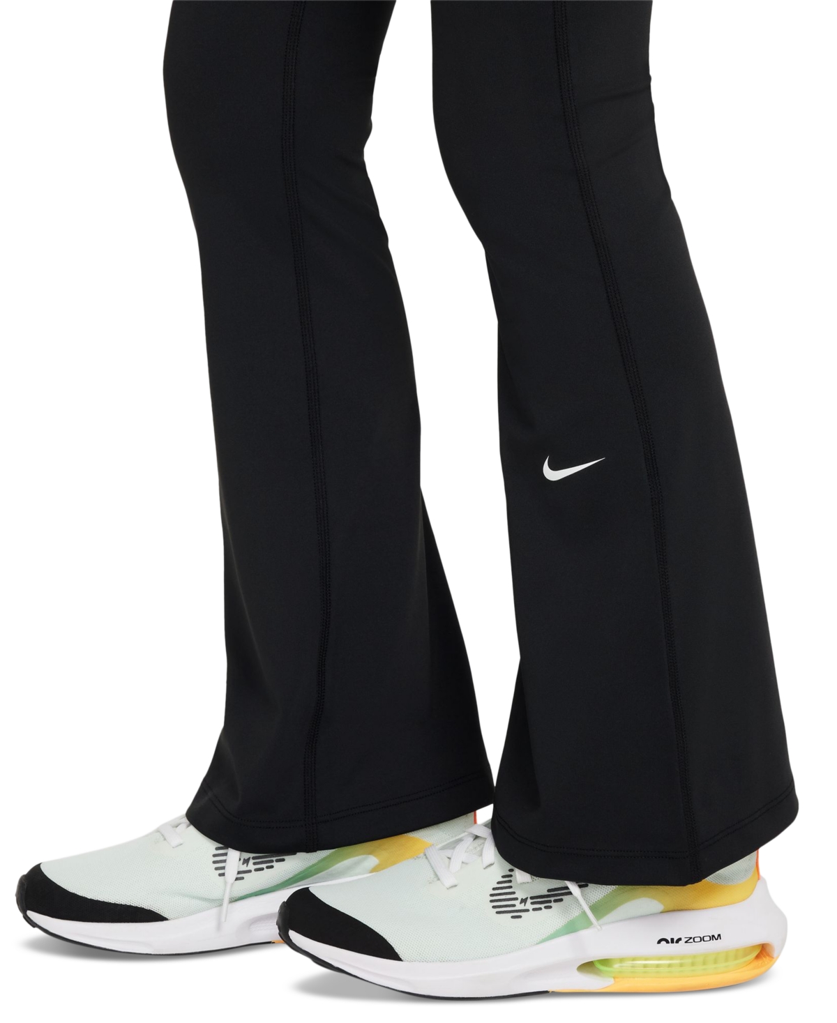 Nike Women's One Girls' Dri-fit Flared Leggings In Black,whit