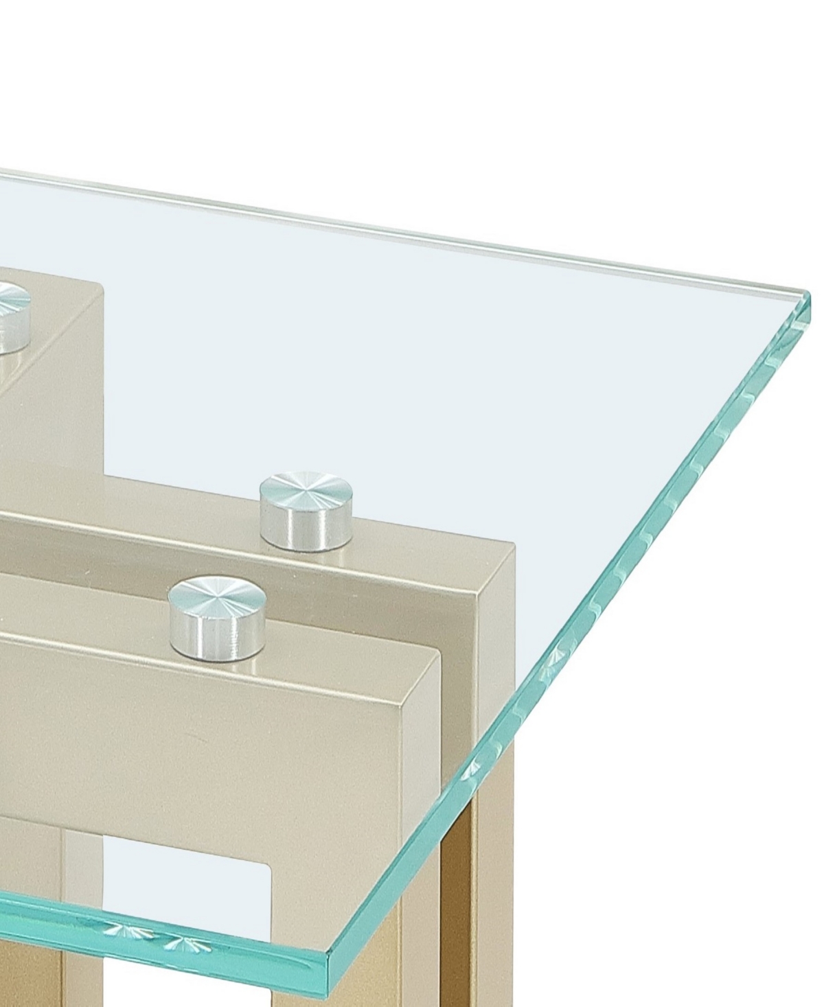Macy's Emila 24" Square Glass Mix And Match End Table In Clear Glass,champagne