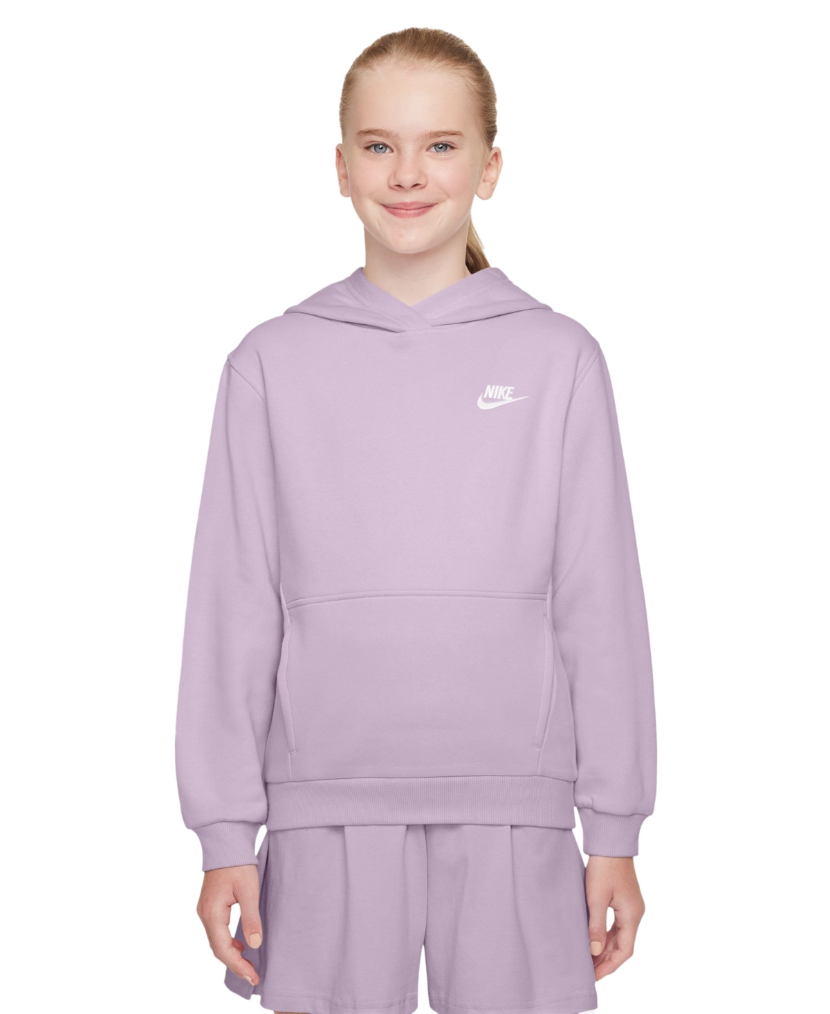 Nike Sportswear Big Kids Club Fleece Pullover Hoodie In Purple
