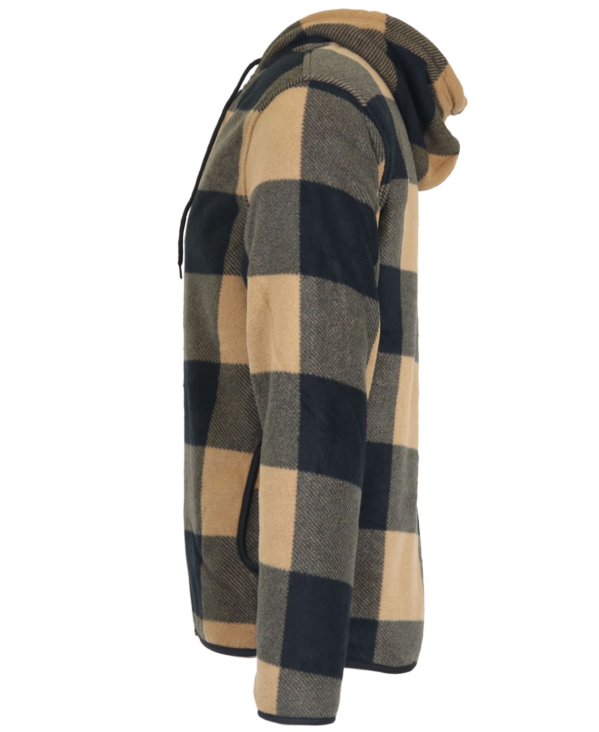 Galaxy By Harvic Men's Modern Fit Heavyweight Polar Fleece Plaid Hoodie with Sherpa Lining