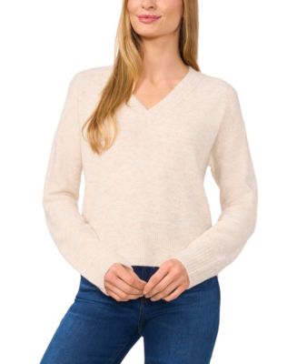 CeCe Women's Long Sleeve V-Neck Sweater - Macy's