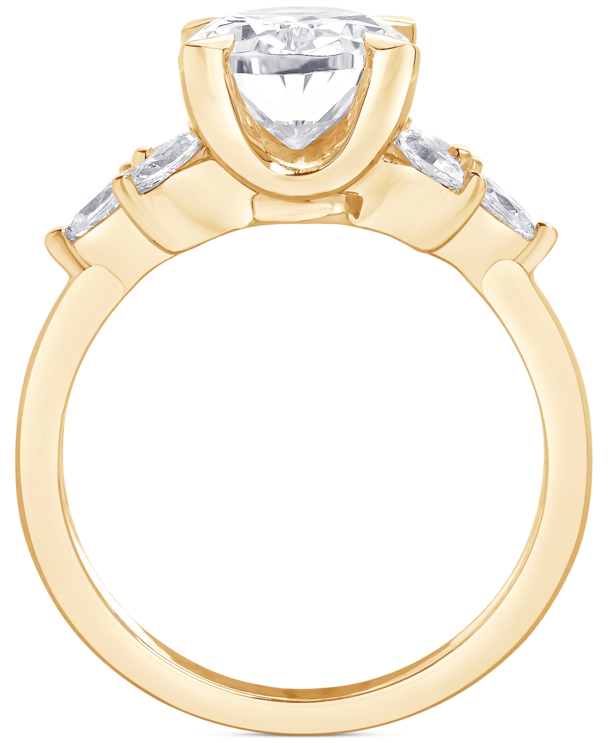 Badgley Mischka Igi Certified Lab Grown Diamond Oval Engagement Ring (3-1/3 Ct. T.w.) In 14k White, Yellow Or Rose G In Yellow Gold