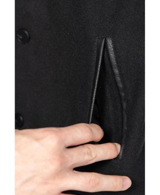 Boy's Wool Varsity Bomber Jacket With Grainy PU Sleeves