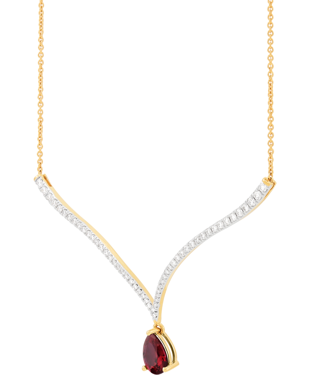 Grown With Love Emerald (1-1/2 Ct. T.w.) & Lab Grown Diamond (1 Ct. T.w.) Fancy 18" Pendant Necklace In 14k Gold (al In Ruby