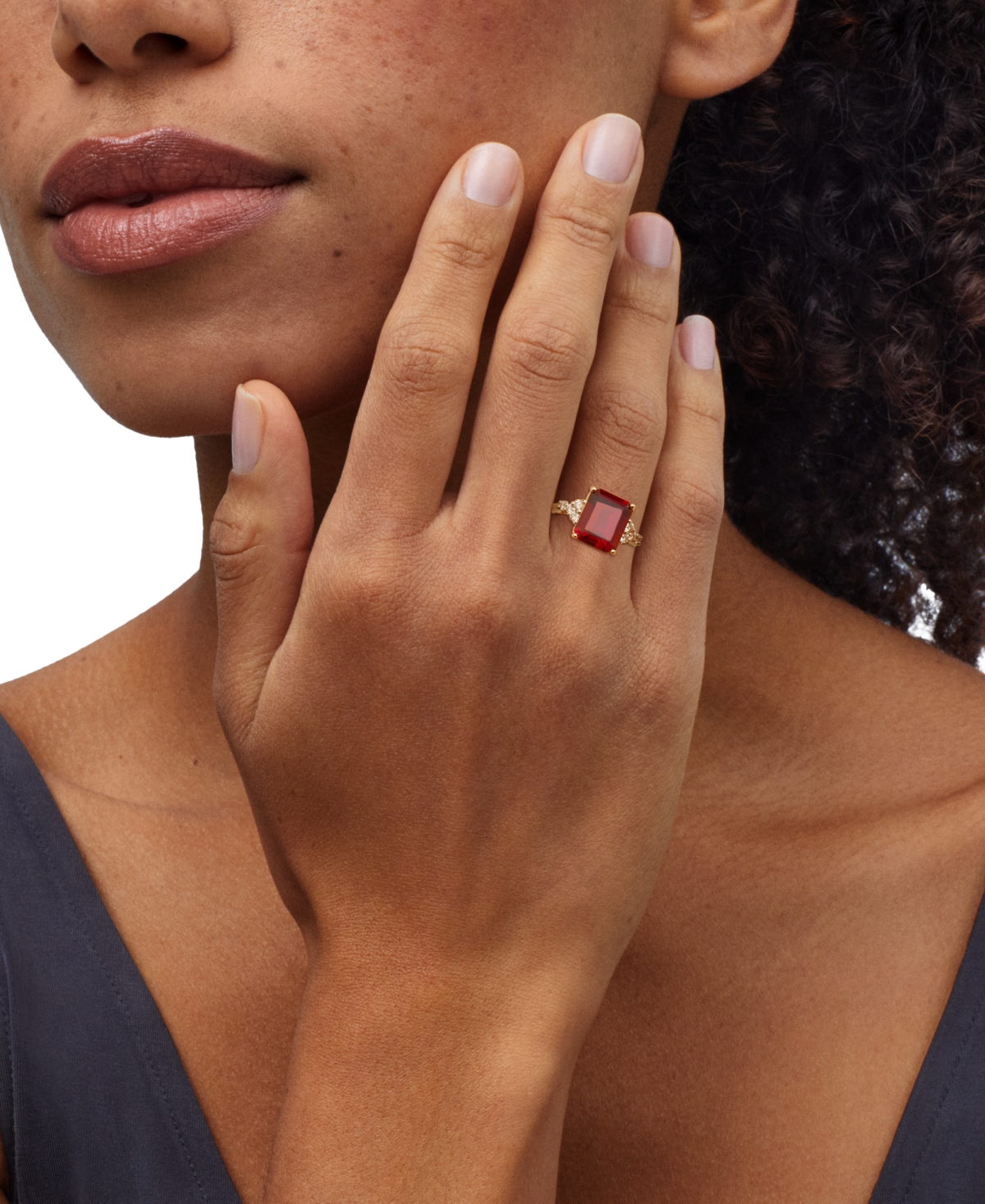 Grown With Love Lab Grown Gemstone & Lab Grown Diamond (1/3 Ct. T.w.) Ring In 14k Gold In Ruby