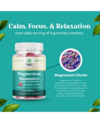 Magnesium Gummies, Relaxing Magnesium Citrate Gummies for Muscle Function and Relaxation Support, 90ct