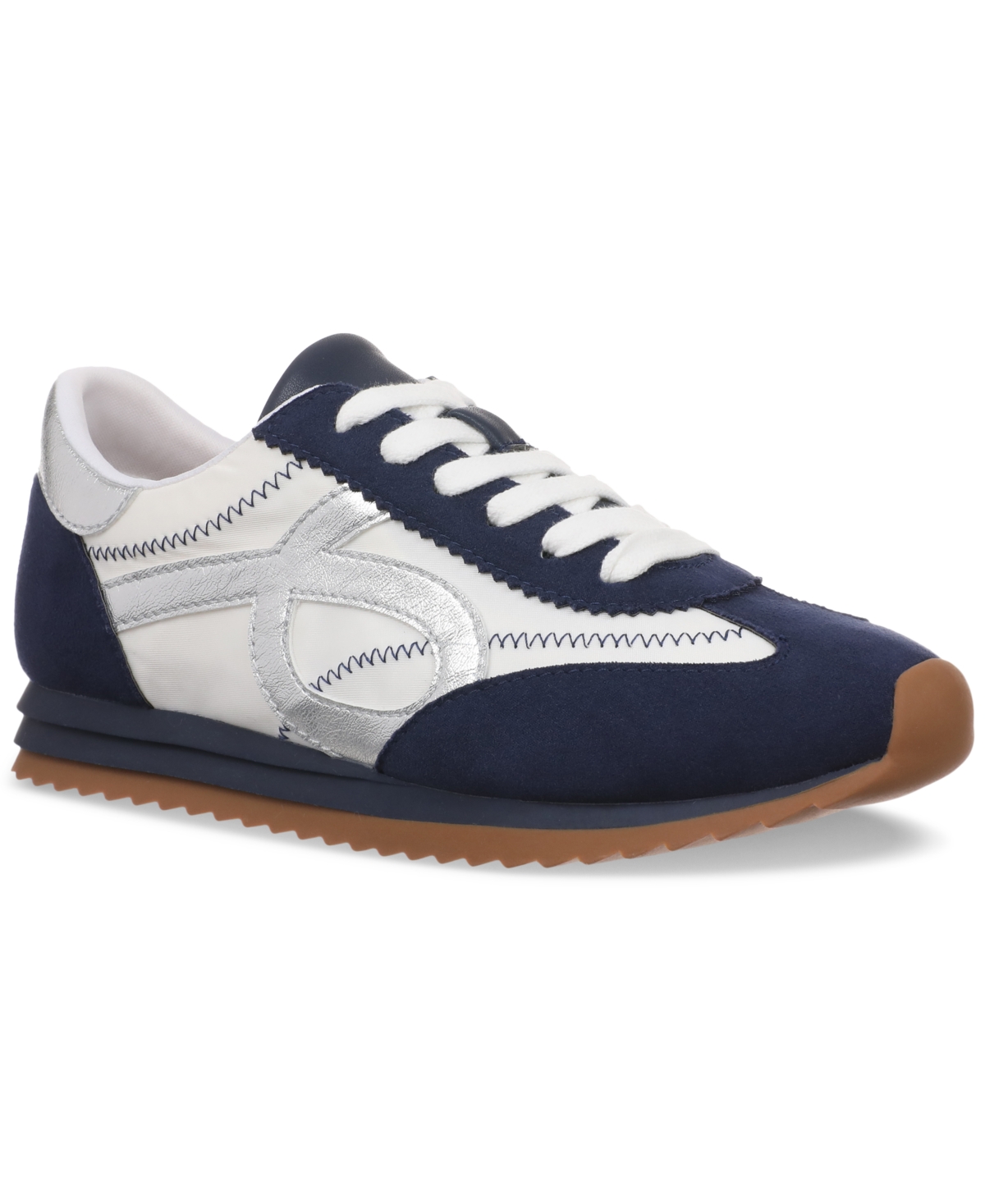 Women's Madisonn Colorblock Sneakers, Exclusively at Macy's - Navy/Silver/Navy