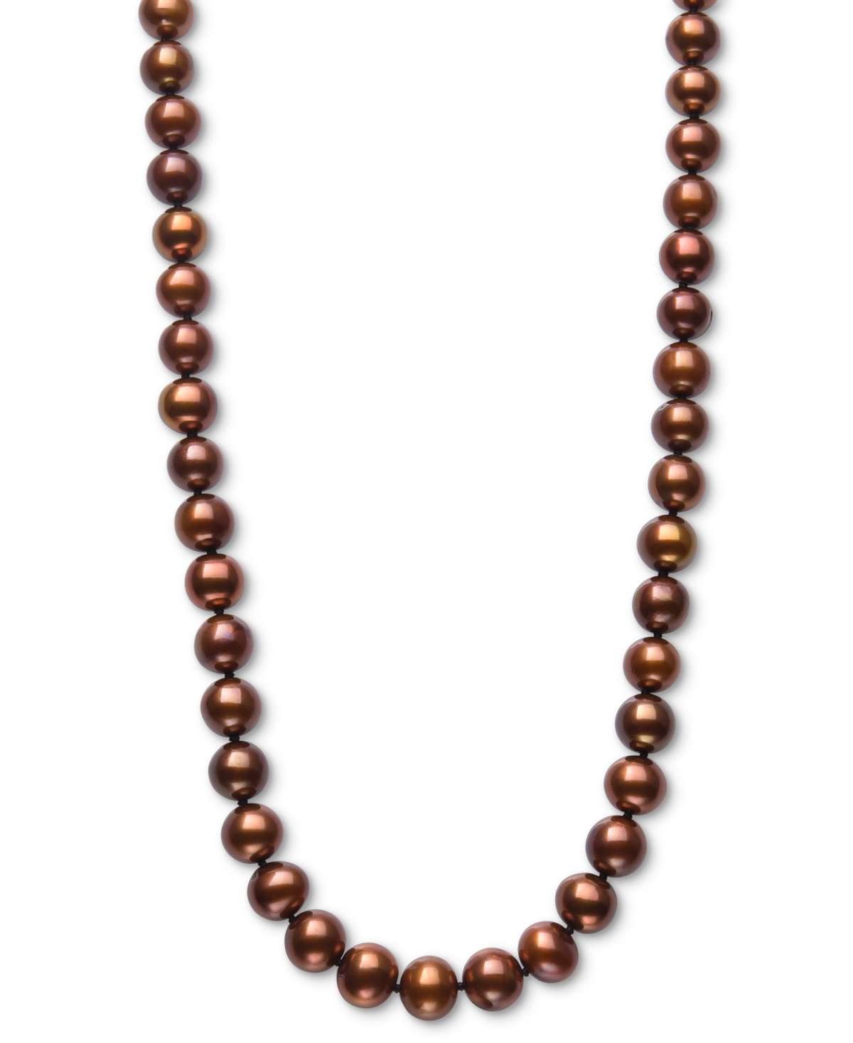 Macy's Dyed Chocolate Cultured Freshwater Baroque Pearl (7-8mm) 18" Strand Necklace In Chocolate