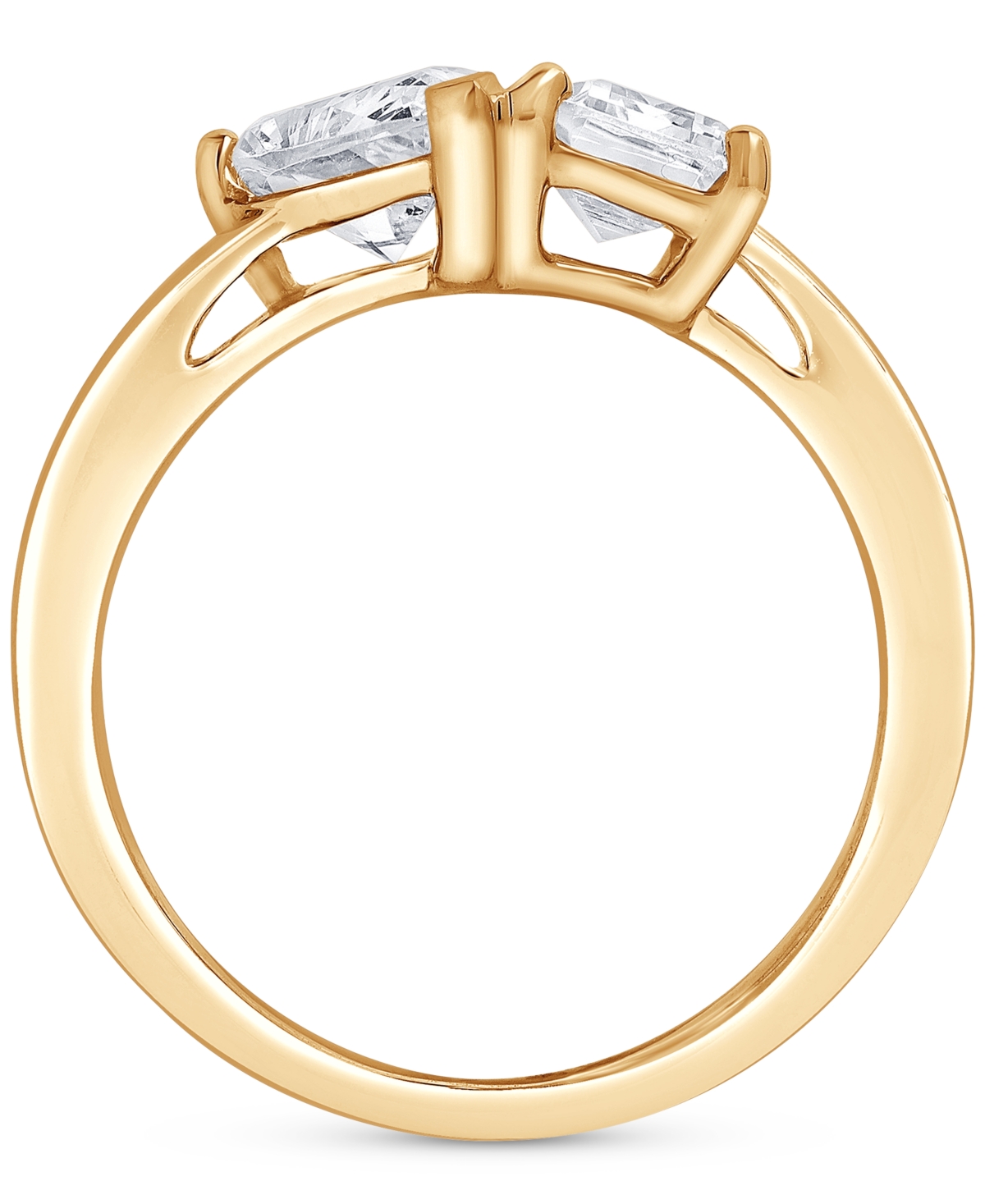 Badgley Mischka Igi Certified Lab Grown Diamond Two Stone Ring (3 ct. t.w.) in 14k White, Yellow or Rose Gold