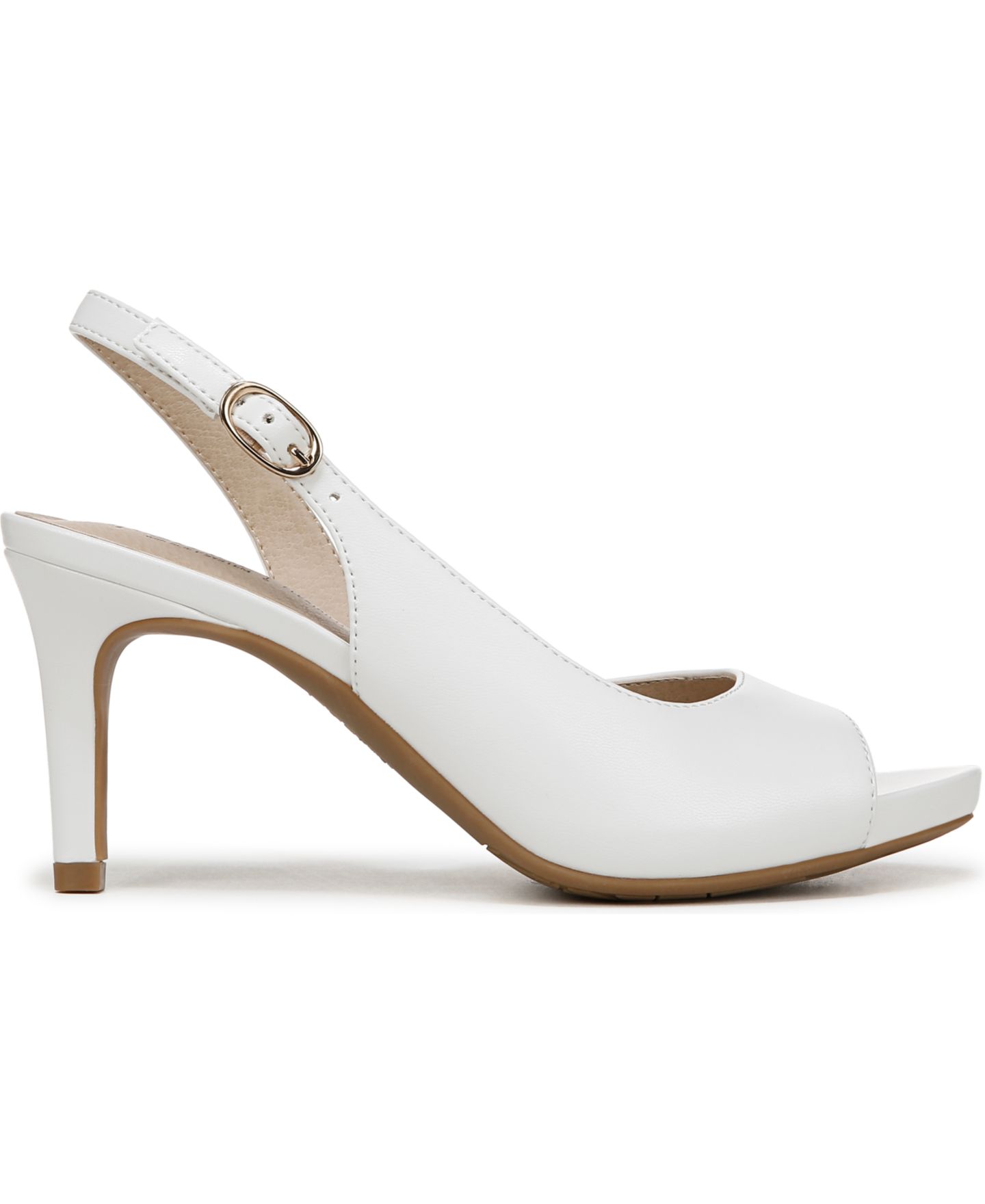 Женские туфли LifeStride Teller 2 Slingback Peep Toe, цвет: Белая искусственная кожа — фото 2