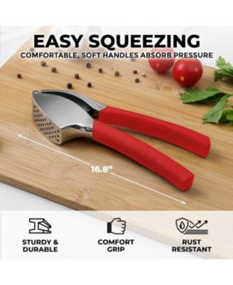 Garlic Press Comfort Grip with Peeler and Brush