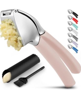 Garlic Press Comfort Grip with Peeler and Brush