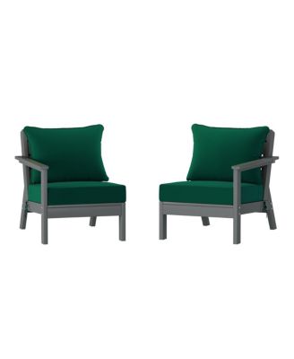 Outdoor Patio HDPE Gray Loveseat Sofa with Patio Cushions