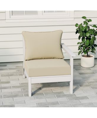 Outdoor Patio HDPE Right Arm Facing Sectional White Corner Club Chair with Patio Cushions