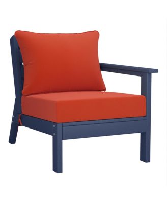 HDPE Outdoor Patio Right Arm Facing Sectional Corner Club Chair with Cushions