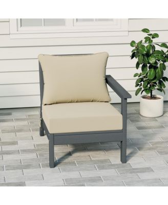Outdoor Patio HDPE Right Arm Facing Sectional Gray Corner Club Chair with Patio Cushions